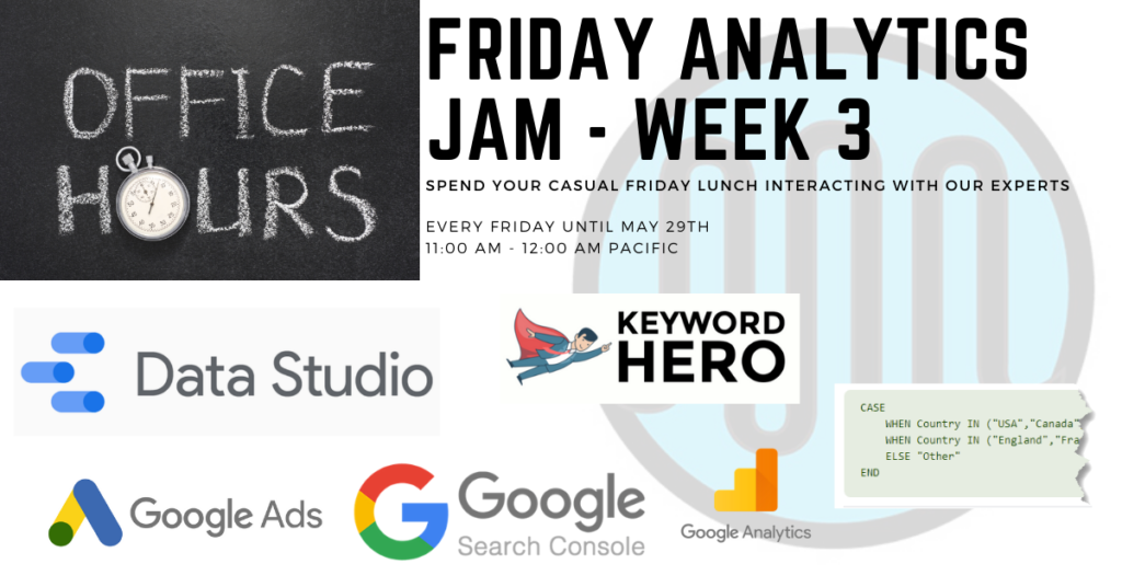 MashMetrics Analytics Jam – Week 3 – Using Google Data Studio with Keyword Hero and Onpage Hero